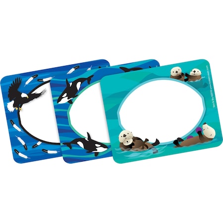 Barker Creek Sea & Sky Name Tags/Self-Adhesive Labels, Multi-Design Set, 45/Pack 1549